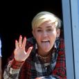 Miley Cyrus lors de son arrivée à une station de radio située à Bad Vilbel, non loin de Francfort en Allemagne. Le 22 juillet 2013.