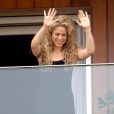 Shakira sur le balcon de son hôtel à Rio de Janeiro, le 21 juin 2013.