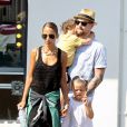 Nicole Richie, Joel Madden et leurs enfants Harlow et Sparrow poursuivent leurs vacances à Saint-Tropez. Le 24 juillet 2013.