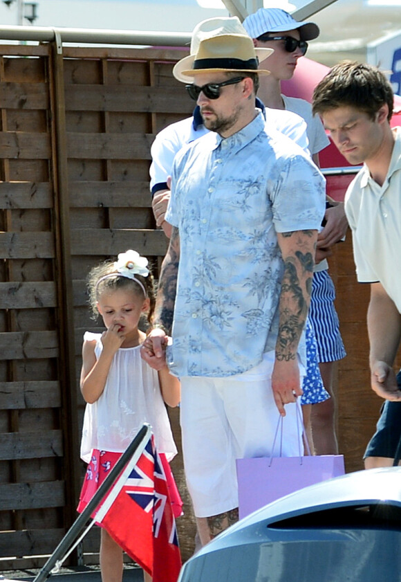 Please hide the children's face prior to the publication - Nicole Richie and Joel Madden with their kids Harlow and Sparrow during their holiday in Saint-Tropez, French Riviera, France on July 24, 2013. Photo by ABACAPRESS.COM24/07/2013 - Los Angeles