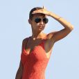 Nicole Richie, ravissante touriste sur la Côte d'Azur, se rend au Club 55 à Ramatuelle. Le 24 juillet 2013.