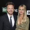 Aaron Paul et sa femme Lauren Parsekian à l'avant-première de la deuxième partie de la cinquième saison de la série "Breaking Bad" à Los Angeles, le 24 juillet 2013.