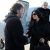 Monica Bellucci accueillie par le réalisateur et acteur Emir Kusturica au Film and Music Festival en Serbie le 20 janvier 2013