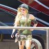 Avril Lavigne sur le tournage de son dernier clip à Palmdale, le 25 juillet 2013.