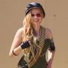 Avril Lavigne sur le tournage de son nouveau clip à Palmdale, le 25 juillet 2013.