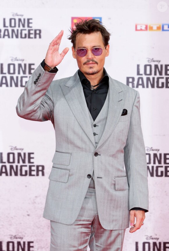 Johnny Depp à la première allemande de Lone Ranger à Berlin, le 19 juillet 2013.