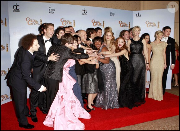 Les stars de "Glee" aux Golden Globe Awards à Los Angeles, le 16 janvier 2011.