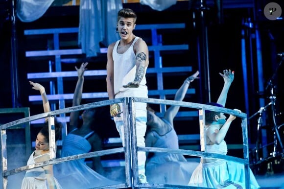 Justin Bieber en concert à Stockholm, le 24 avril 2013.