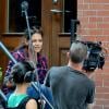 Katie Holmes tourne une courte vidéo dans le quartier de Tribeca à New York, le 29 juillet 2013.
