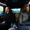 Barack Obama et Michelle Obama lors de la parade inaugural à Washington, le 21 janvier 2013.