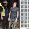 Exclusif - David Beckham quitte le chantier de ce qui pourrait être son futur restaurant. Londres, le 12 juillet 2013.