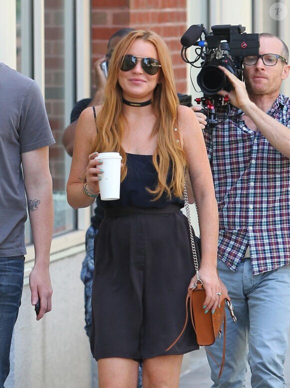 Lindsay Lohan en tournage à New York, le 5 août 2013.