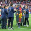 Eric Abidal lors de ses adieux déchirants au Camp Nou pour son dernier match sous les couleurs du FC Barcelone, le 6 juin 2013