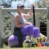 Exclusif - Jennifer Love Hewitt enceinte fait de la gym à Santa Monica, le 8 août 2013.