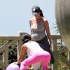 Exclusif - Jennifer Love Hewitt enceinte fait de la gym à Santa Monica, le 8 août 2013.