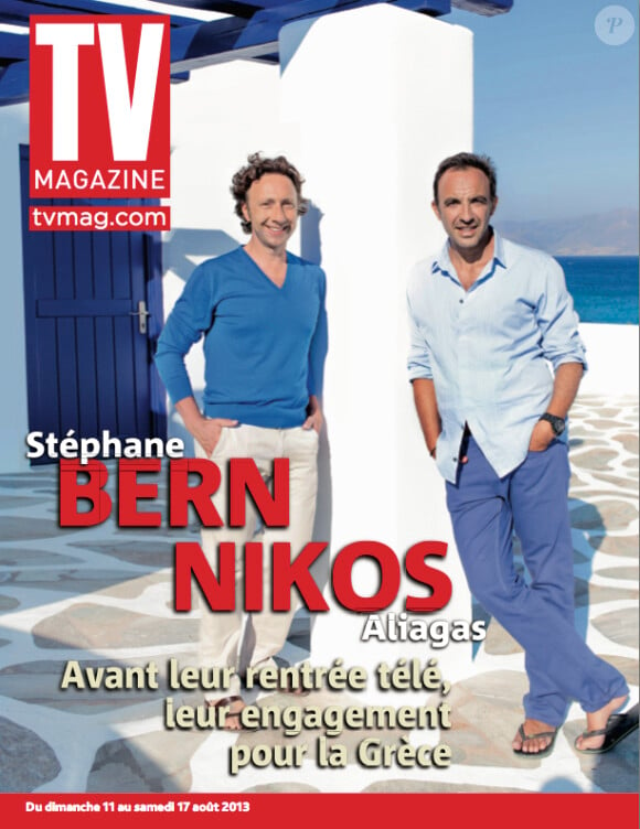 Stéphane Bern et Nikos Aliagas en couverture de TV Mag