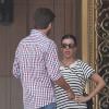 Kourtney Kardashian et son conjoint Scott Disick quittent l'hôtel Montage. Beverly Hills, le 7 août 2013.
