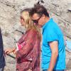 Kate Moss, sa fille Lila et son mari Jamie Hince sont en vacances à Formentera et profitent d'une belle journée pour sortir en mer avec des amis. Le 14 août 2013
Photo exclusive