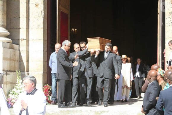 Marie-Christine, marquise de Solages, son amour aux funérailles de l'avocat Jacques Vergès en l'église Saint-François d'Aquin à Paris le 20 août 2013.