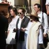 Sa fille, Meriem Vergès, son amour Marie-Christine, marquise de Solages, et sa nièce Françoise Vergès aux funérailles de l'avocat Jacques Vergès en l'église Saint-François d'Aquin à Paris le 20 août 2013.