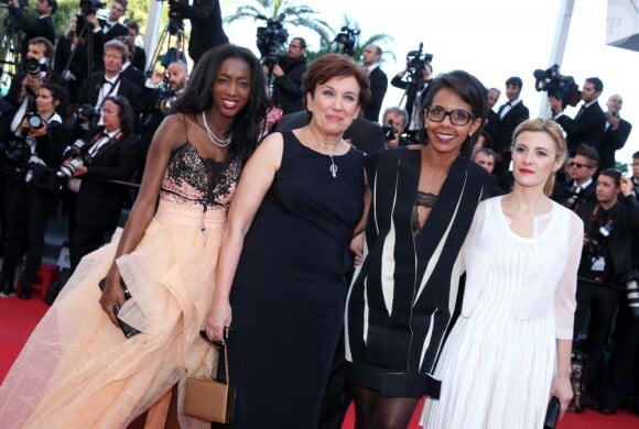 Hapsatou Sy, Roselyne Bachelot, Audrey Pulvar et Elisabeth Bost du Grand 8 à Cannes le 24 mai 2013.