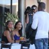 Nabilla et Laura Coll sur le tournage de Hollywood Girls saison 3, à Los Angeles, le jeudi 15 août 2013.
