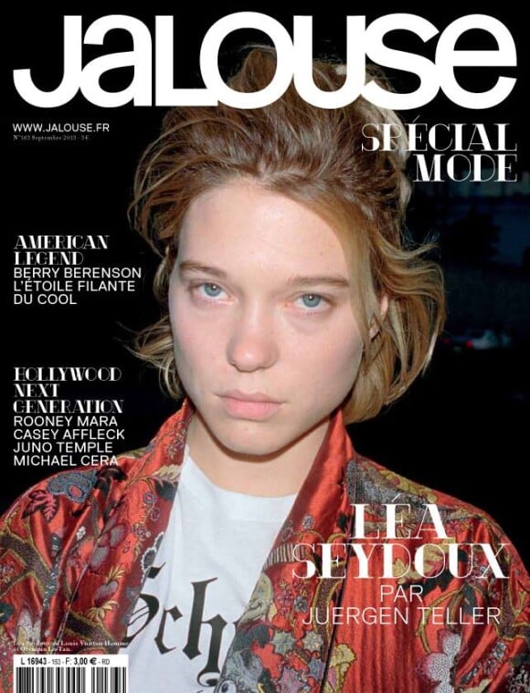 Léa Seydoux, sans maquillage en couverture du numéro de septembre 2013 du magazine Jalouse. Photo par Juergen Teller.