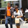 Exclusif - Halle Berry enceinte et son mari Olivier Martinez vont déjeuner au restaurant "Sweet Butter Kitchen" à Sherman Oaks, le 25 juillet 2013.
