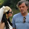 Emir Kusturica et Monica Bellucci sur le tournage du film "L'amour et la Paix"dans la province de Zelengora en république serbe de Bosnie-Herzégovine le 14 août 2013.