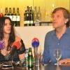 Emir Kusturica et Monica Bellucci en conférence de presse pour le film "L'amour et la Paix"dans la province de Zelengora en république serbe de Bosnie-Herzégovine le 14 août 2013.