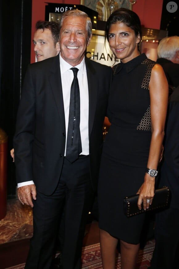Jean-Claude Darmon et sa bien-aimée Hoda Roche lors du dîner d'ouverture du 39e Festival du cinéma américain de Deauville, le 30 août 2013