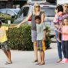 Heidi Klum emmène ses enfants Leni, Henry, Johan et Lou faire des courses chez Whole Foods Market dans le quartier de Brentwood à Los Angeles. Le 31 août 2013.