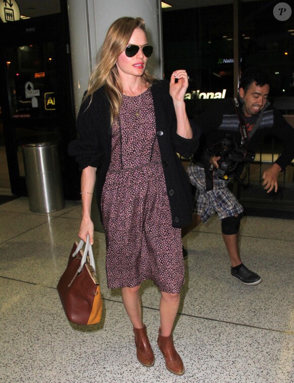 Kate Bosworth et son mari Michael Polish arrivent à l'aéroport de Los Angeles, le 2 septembre 2013.