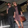 Kate Bosworth et son mari depuis peu, Michael Polish, arrivent à l'aéroport LAX de Los Angeles par un vol en provenance du Montana, le 2 septembre 2013.