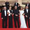 Le producteur Brahim Chioua, l'actrice Léa Seydoux, le réalisateur Abdellatif Kechiche, l'actrice Adèle Exarchopoulos et Jérémie Laheurte lors de la cérémonie de clôture du Festival de Cannes 2013