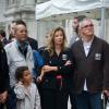 Valérie Trierweiler au rassemblement de soutien sur le parvis de l'Hôtel de Ville à Paris, aux journalistes Didier Francois et Edouard Elias, otages en Syrie depuis trois mois, le 6 septembre 2013.