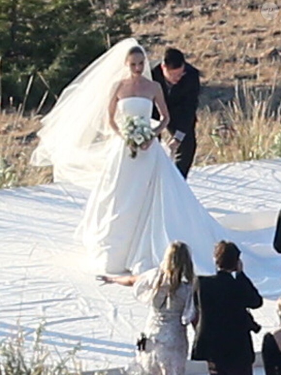 Exclusif - Kate Bosworth se marie avec Michael Polish lors d'une cérémonie au "Ranch at Rock Creek", à Philipsburg, le 31 août 2013.