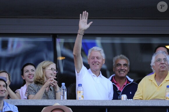 Bill Clinton lors de la finale de l'US Open 2013 entre Serena Williams et Victoria Azarenka, le 8 septembre 2013 sur le court Arthur Ashe à Flushing Meadows