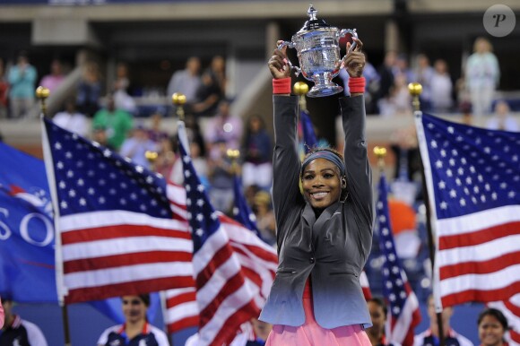Serena Williams lors de sa victoire face à Victoria Azarenka en finale de l'US Open, le 8 septembre 2013 sur le court Arthur Ashe à Flushing Meadows