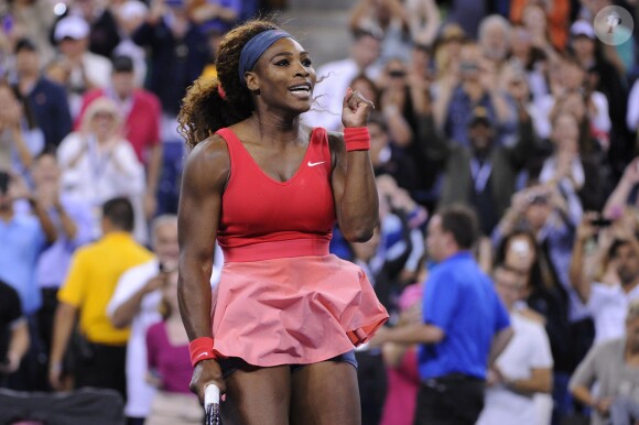 Serena Williams lors de sa victoire face à Victoria Azarenka en finale de l'US Open, le 8 septembre 2013 sur le court Arthur Ashe à Flushing Meadows
