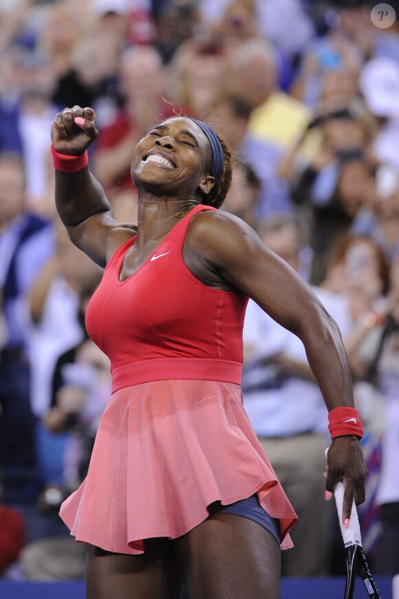 Serena Williams lors de sa victoire face à Victoria Azarenka en finale de l'US Open, le 8 septembre 2013 sur le court Arthur Ashe à Flushing Meadows