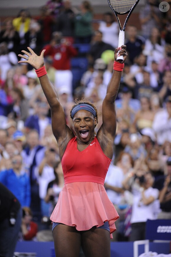 Serena Williams lors de sa victoire face à Victoria Azarenka en finale de l'US Open, le 8 septembre 2013 sur le court Arthur Ashe à Flushing Meadows