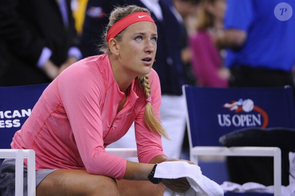 Victoria Azarenka après sa défaite en finale de l'US Open 2013 face à Serena Williams, le 8 septembre 2013 à Flushing Meadows