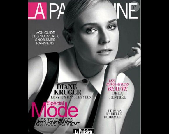 Diane Kruger en couverture du magazine La Parisienne, daté du mois de septembre 2013.