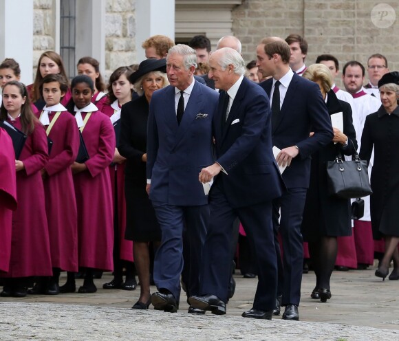Obsèques de Hugh van Cutsem, grand ami du prince Charles, le 11 septembre 2013 à la cathédrale de Brentwood, dans l'Essex.