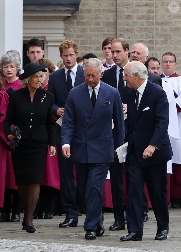 Obsèques de Hugh van Cutsem, grand ami du prince Charles, le 11 septembre 2013 à la cathédrale de Brentwood, dans l'Essex.
