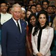  Le prince Charles lors d'une réception à Clarence House le 11 septembre 2013, quelques heures après les obsèques de son ami Hugh van Cutsem, pour le Mosaic Leadership Program avec la princesse Badiya de Jordanie. 