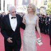 Bruce Dern et sa fille Laura Dern - Montée des marches du film "Nebraska" lors du 66e Festival de Cannes, le 23 mai 2013.