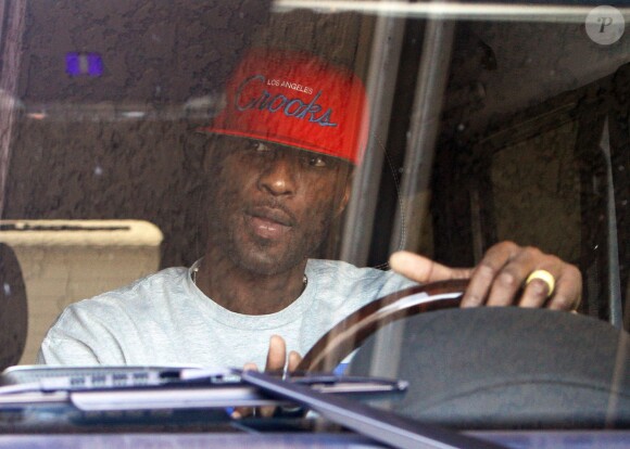 Lamar Odom en voiture à Los Angeles, le 28 août 2013.