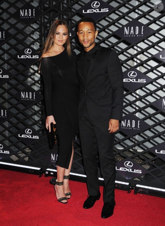 Chrissy Teigen et John Legend lors de la soirée Lexus Design Disrupted à New York, le 5 septembre 2013.